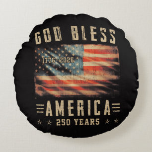 Almofada Redonda Deus Abençoe a América 250 Anos 1776-2026