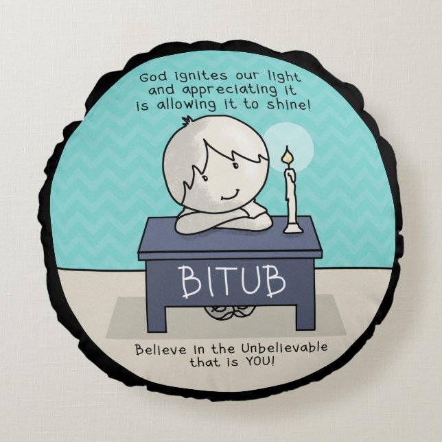 Almofada Redonda Deus Ignora Nossa Luz (Frente)