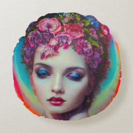 Almofada Redonda Deusa Flor