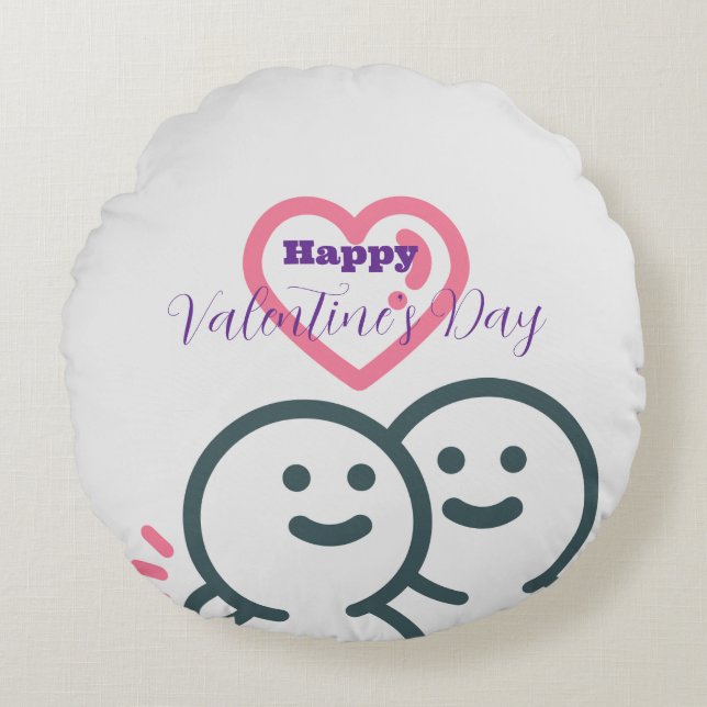 Almofada Redonda Dia de os namorados de ponta de rocha (Frente)