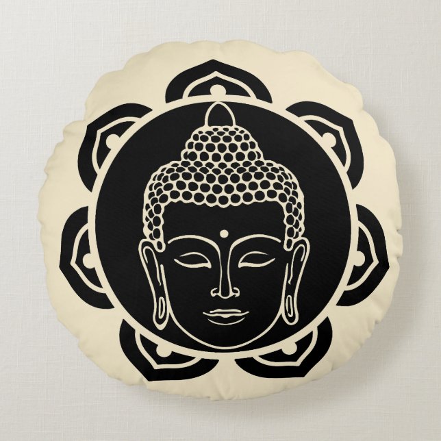 Almofada Redonda Dia do Budista Nirvana (Frente)