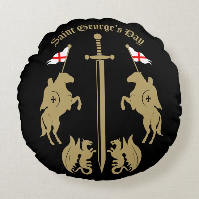 Almofada Redonda Dia do santo George (Frente)
