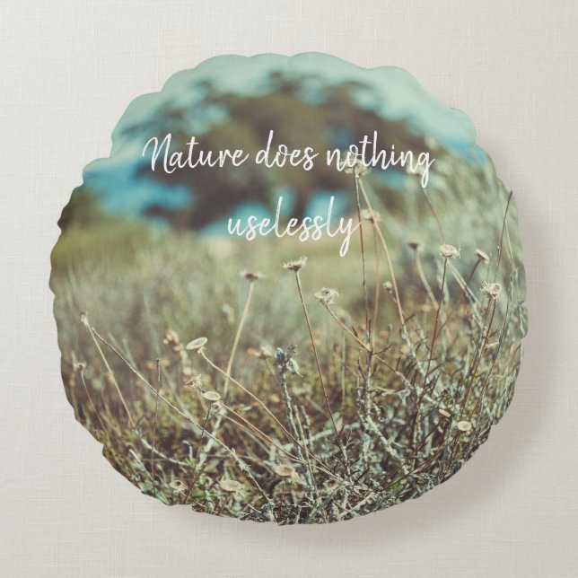 Almofada Redonda Dia do Verão na Costa (Frente)