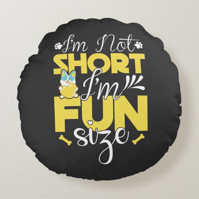 Almofada Redonda Dia Nacional de Apreciação de Menina Curta (Frente)