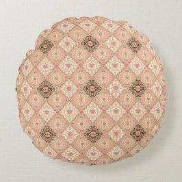 Almofada Redonda Dia Valentim Elegante Vintage Barroco