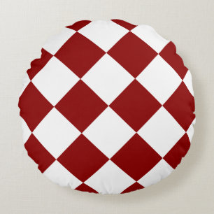 Almofada Redonda Diagnóstico grande verificado - branco e vermelho