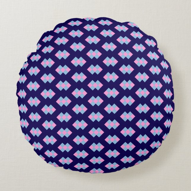 Almofada Redonda Diamond Blue Round Pillow (Frente)