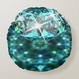 Almofada Redonda Diamond sparkle gemstone elegante preto