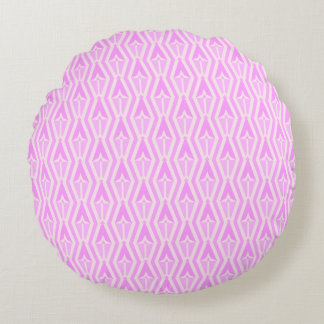 Almofada Redonda Diamonds & Arrows Pink and White Round Pillow
