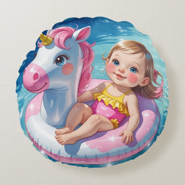 Almofada Redonda Dias de piscina (Frente)