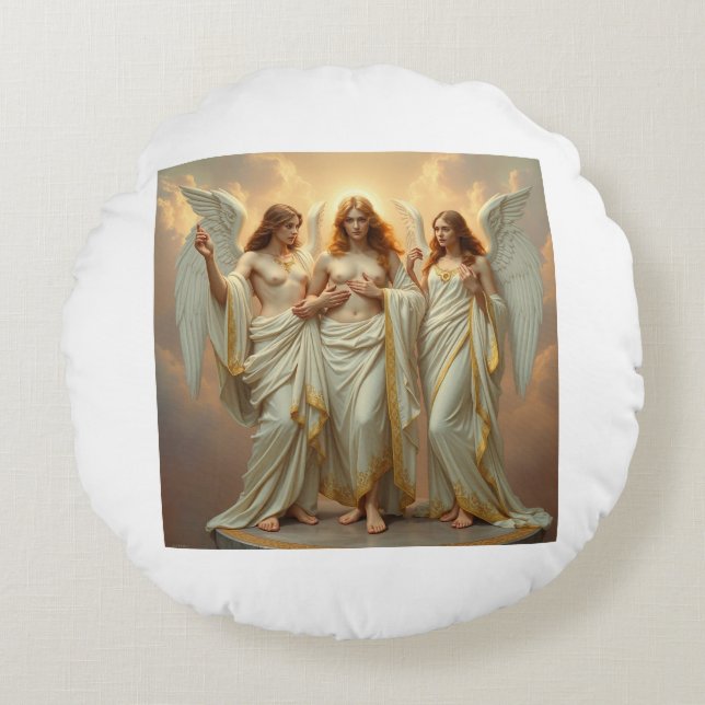 Almofada Redonda „Die drei heiligen Schutzengel“ (Frente)