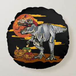 Almofada Redonda Dino-Mash: Pumpkinossauro assustador