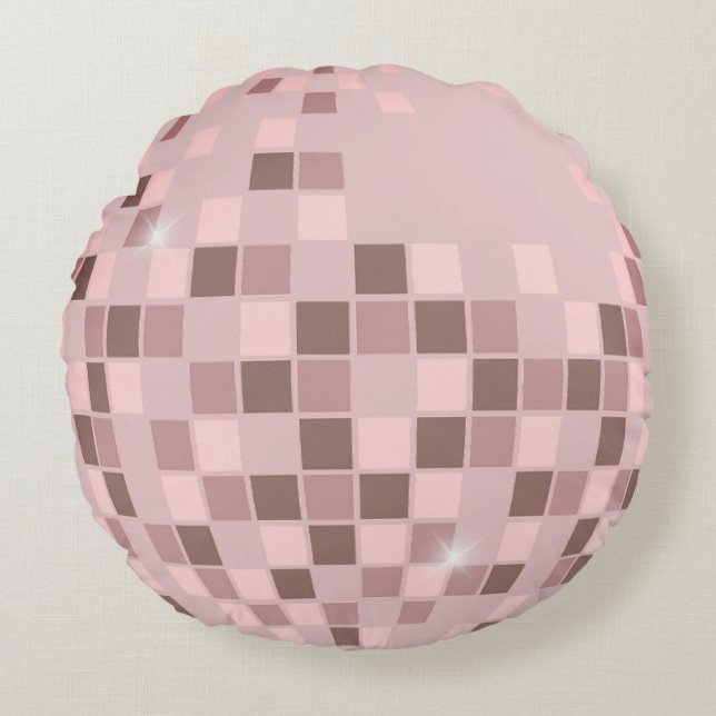 Almofada Redonda Disco Boogie Rosa (Frente)