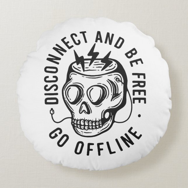 Almofada Redonda Disconnect and Be Free (Frente)