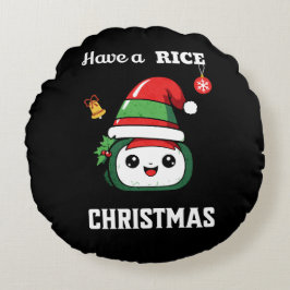 Almofada Redonda Diversão do Natal Sushi