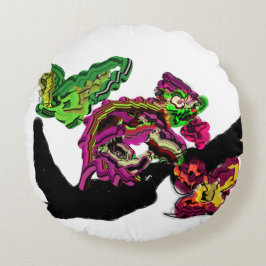 Almofada Redonda Divertimento de Chameleon da floresta chuvosa