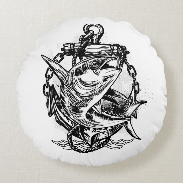 ALMOFADA REDONDA DIVIVER NO MAR (Frente)