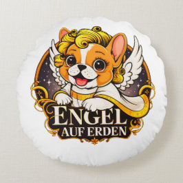 Almofada Redonda Doce Frenchie Puppy Como Uma Criança Cristo
