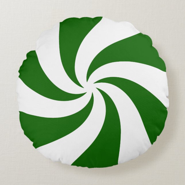 Almofada Redonda Doces de hortelã-pimenta de Natal (Frente)