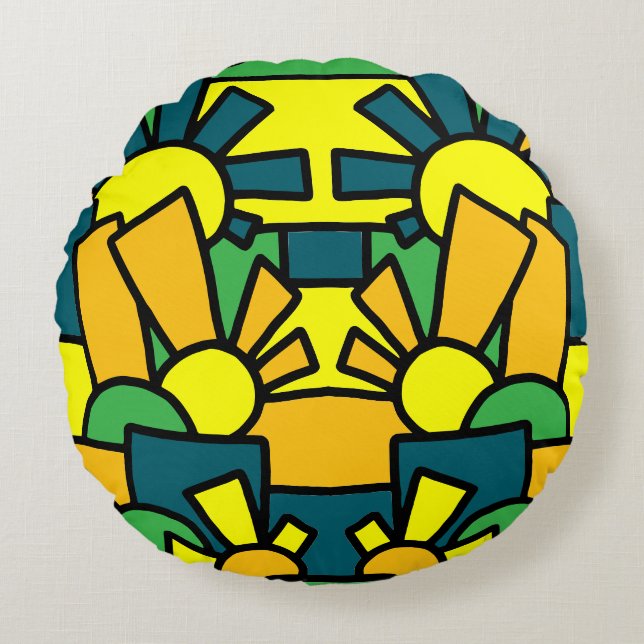 Almofada Redonda Dodle Festivo Art 42º (Frente)