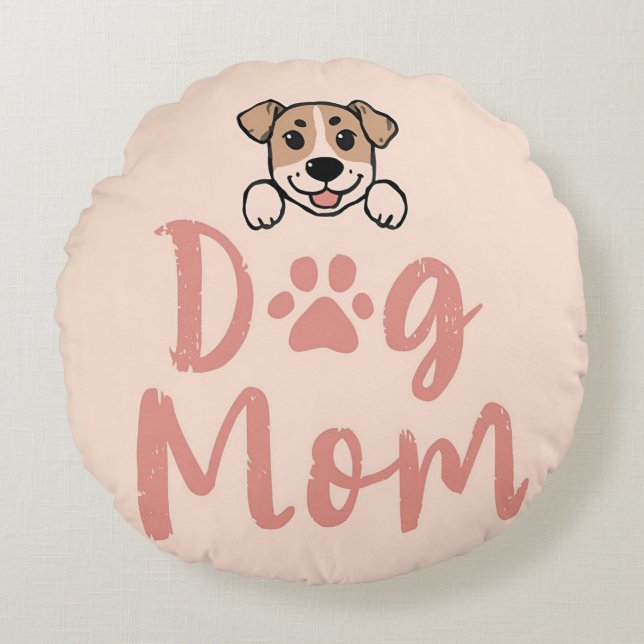 Almofada Redonda Dog Mom  (Frente)