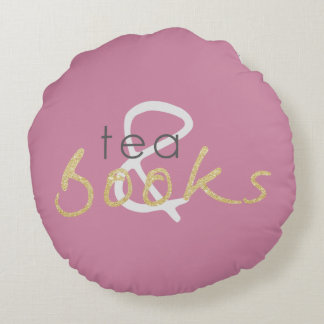 Almofada Redonda Dois chás tontos e Travesseiro redondo de livros