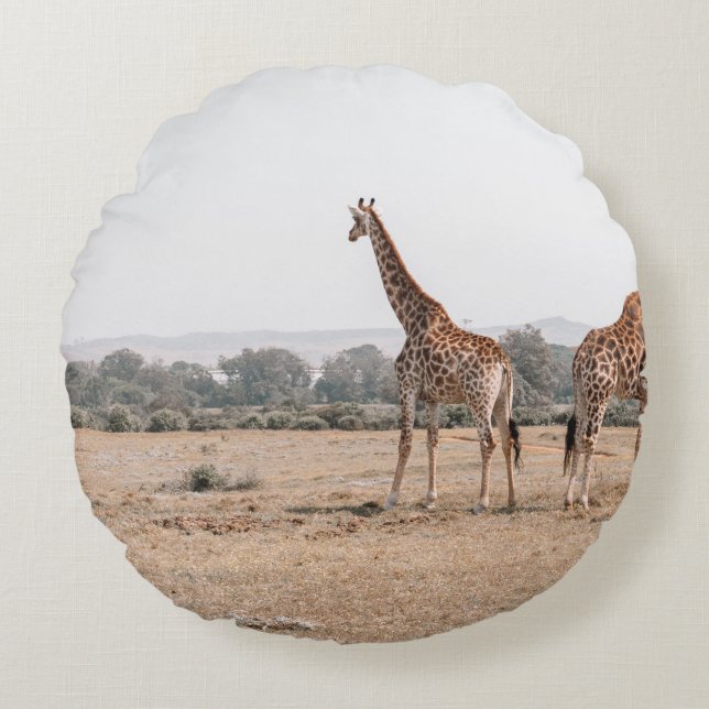 ALMOFADA REDONDA DOIS GIRAFFES (Frente)