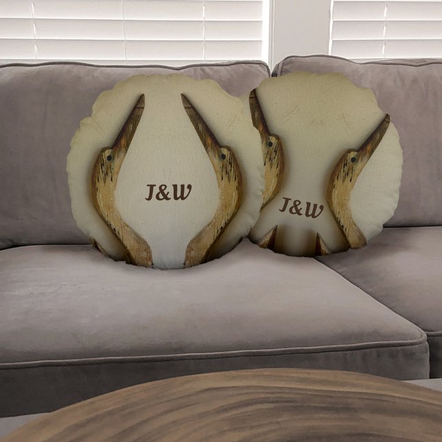 Almofada Redonda Dois Herões Meteorizados (Criador carregado)