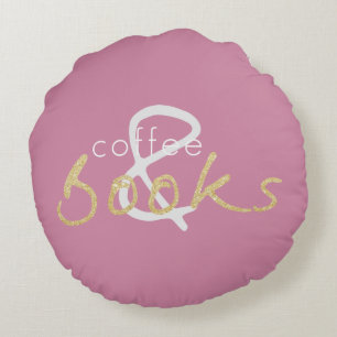 Almofada Redonda Dois livros tontos e Travesseiro redondo de café