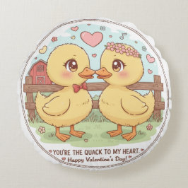 Almofada Redonda dois patos e amor, você é o grasnar do meu coração