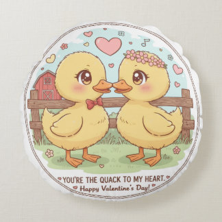 Almofada Redonda dois patos e amor, você é o grasnar do meu coração