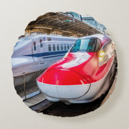 Almofada Redonda Dois Shinkansen na Estação de Tóquio