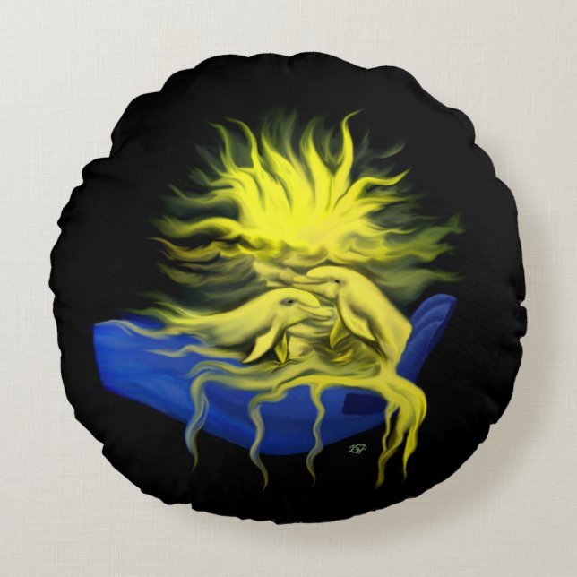 Almofada Redonda Dolphin Love (Frente)