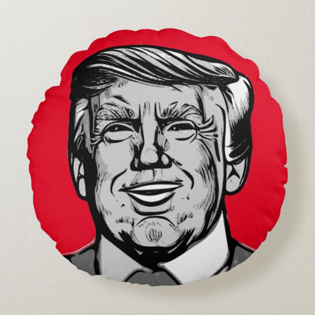 ALMOFADA REDONDA DONALD TRUMP (Frente)
