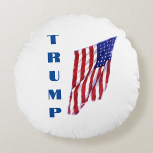 Almofada Redonda Donald Trump American Flag Pop Art