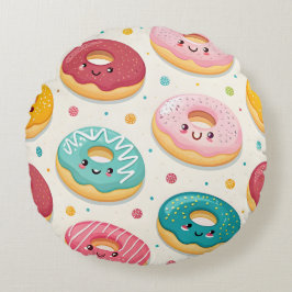 Almofada Redonda Donuts Pattern