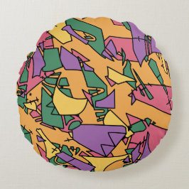 Almofada Redonda Doodle festivo desordenado