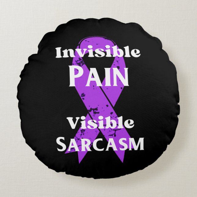 Almofada Redonda Dor Invisível Sarcástica (Frente)