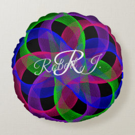 Almofada Redonda Double Loop Mesh Geometric Round Pillow