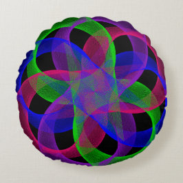 Almofada Redonda Double Loop Mesh Geometric Round Pillow