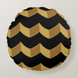 Almofada Redonda Dourado negro