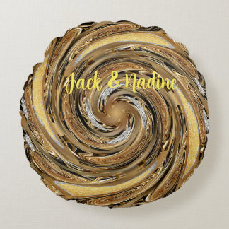 Almofada Redonda Dourado padrão Travesseiro redondo