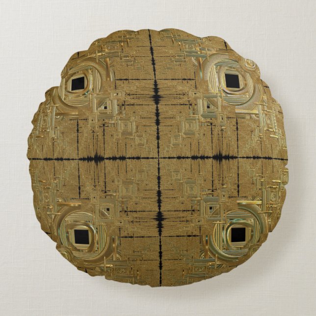 Almofada Redonda Dourado Rush Round Cushion (Frente)