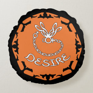 Almofada Redonda Dragonfly "Desejo" de Orange Sacral Chakra