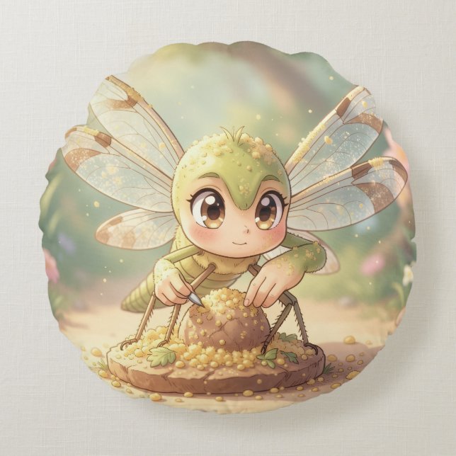 Almofada Redonda Dragonfly – Star Nectar of the Silent Night.9 (Frente)