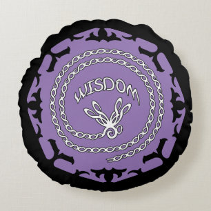 Almofada Redonda Dragonfly "Wisdom" da Coroa Roxa