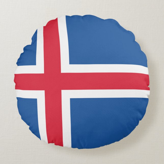 Almofada Redonda Drapeau Islande (Frente)
