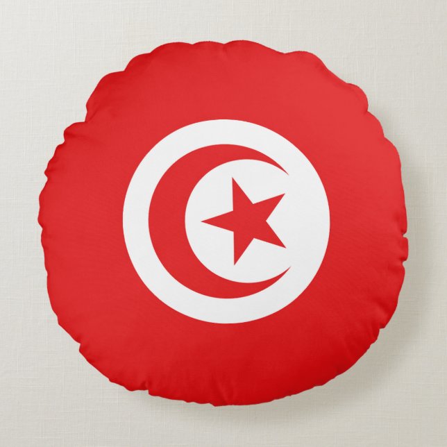Almofada Redonda Drapeau Tunisie (Frente)