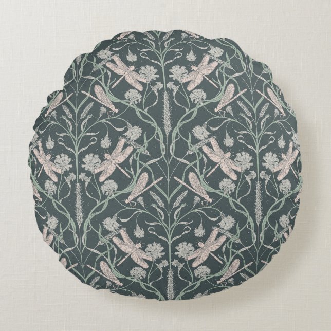 Almofada Redonda Dream Dragonfly Cornflower, Stars, Chevron (Frente)