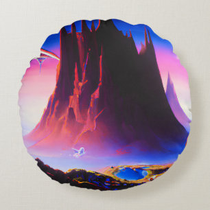 Almofada Redonda Dream World Oil Painting